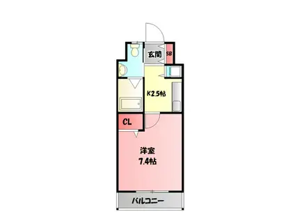 アクロス大日アパートメントII(1K/3階)の間取り写真