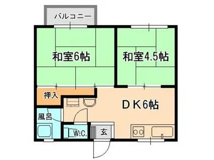 寿ハイツI・II(2DK/2階)の間取り写真