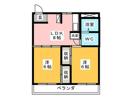 コーポ静岡(2DK/3階)の間取り写真