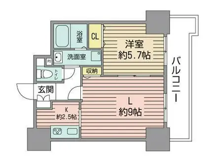 ティアラタワー中島倶楽部(1LDK/32階)の間取り写真
