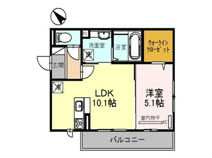 ＪＲ阪和線 富木駅 徒歩8分 3階建 築7年(1LDK/3階)の間取り写真