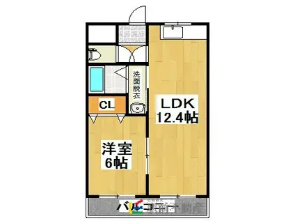 レジデンスHEIWA I(1LDK/2階)の間取り写真