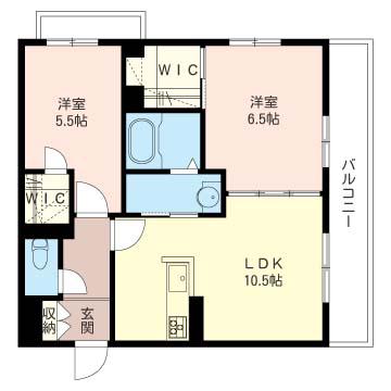 シャーメゾン三ツ境I(2LDK/3階)の間取り写真