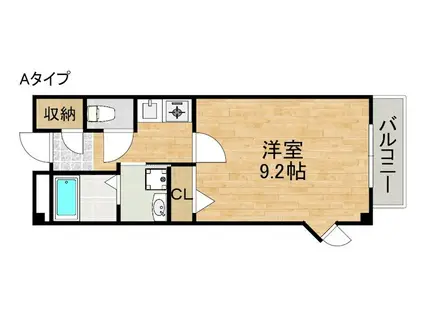 ブランドール久米田II(1K/1階)の間取り写真