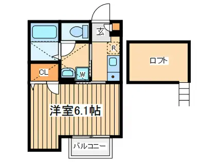 エムケーエス中央林間(1K/2階)の間取り写真