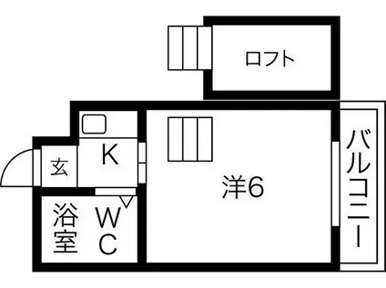 川辺287ビル(1K/4階)の間取り写真