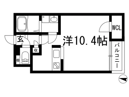 クレイノ宝塚東(ワンルーム/2階)の間取り写真