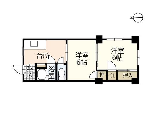 ますもとビル(2DK/3階)の間取り写真
