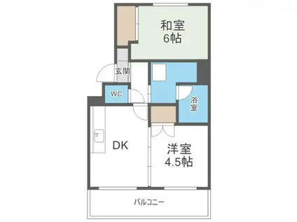 札幌第11トーカンマンション真駒内(2DK/3階)の間取り写真