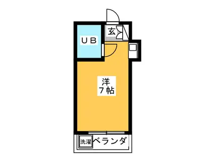 マドレーヌ八王子(ワンルーム/4階)の間取り写真