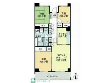 テレパレス船橋三咲A棟(3LDK/5階)の間取り写真