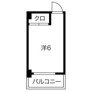 覚王山ドミトリー河合ビル(ワンルーム/1階)の間取り写真