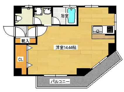 木村ビル(ワンルーム/2階)の間取り写真