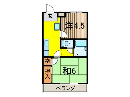 モアナハイツ(2DK/2階)の間取り写真