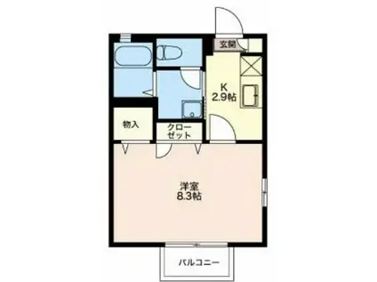 メゾンポラリス(1K/1階)の間取り写真