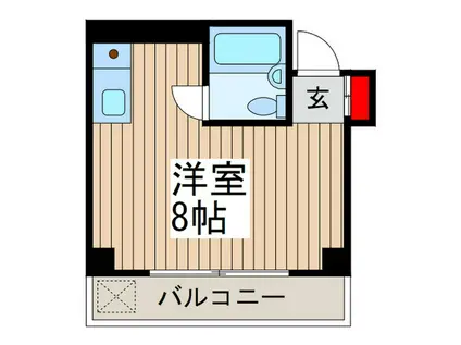 市川ビラ(ワンルーム/2階)の間取り写真