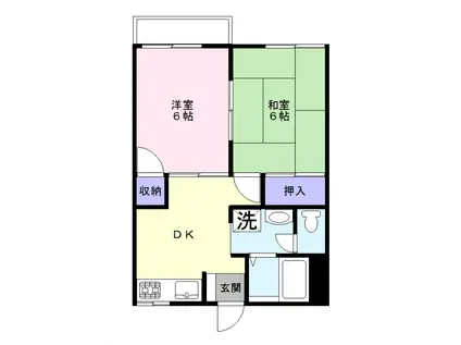アピアK(2DK/2階)の間取り写真