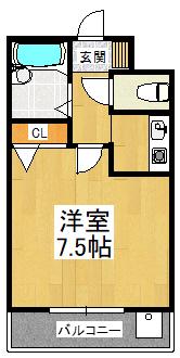 アークヒルズ(1K/3階)の間取り写真