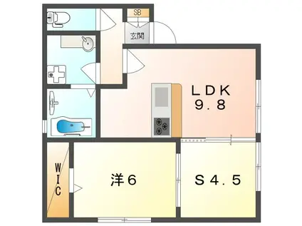エスポワール・光(1SLDK/1階)の間取り写真