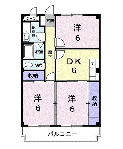 パストラル・宮ノ上(3DK/3階)の間取り写真