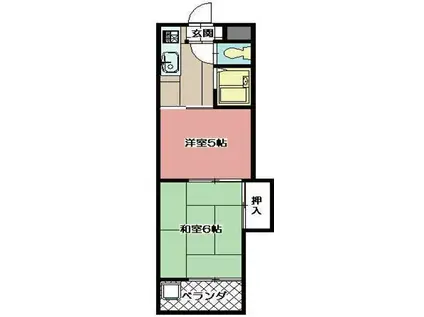 アベニュー筒井(2K/2階)の間取り写真