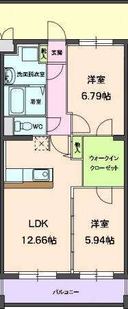マンション豊生(2LDK/1階)の間取り写真