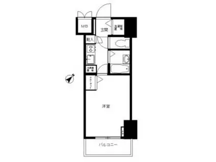 トーシンフェニックス初台弐番館(1K/2階)の間取り写真