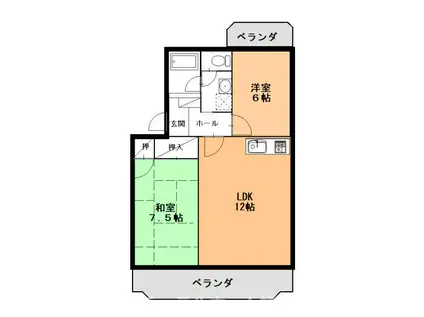 ジョイハーベスト(2LDK/1階)の間取り写真