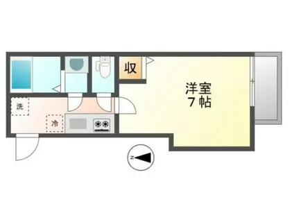 フラッティ千本鞍馬口(1K/3階)の間取り写真