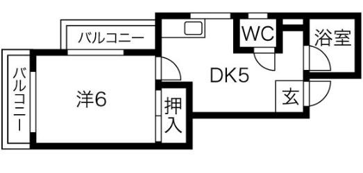 サンシティ南明(1DK/3階)の間取り写真
