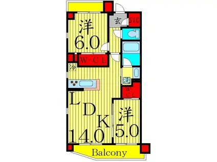 SOLAST SQUARE綾瀬(2LDK/3階)の間取り写真
