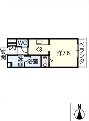 リオリエント玉宮(ワンルーム/2階)の間取り写真