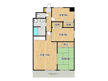 メイア天王台(3LDK/4階)の間取り写真