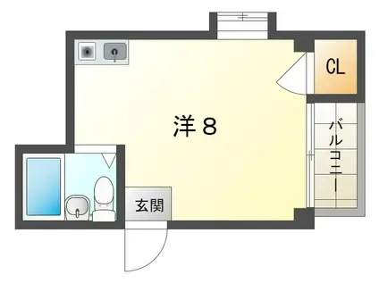 協和グリーンマンション(ワンルーム/2階)の間取り写真
