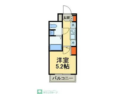 GENOVIA天王台(1K/1階)の間取り写真