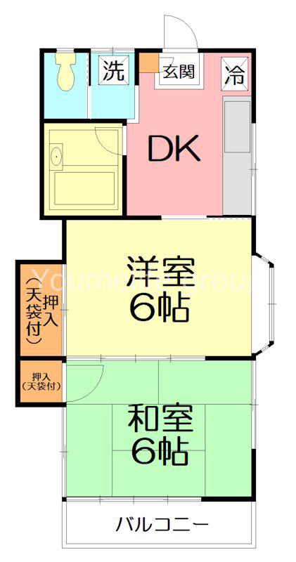 宮前ハイツ(2K/2階)の間取り写真