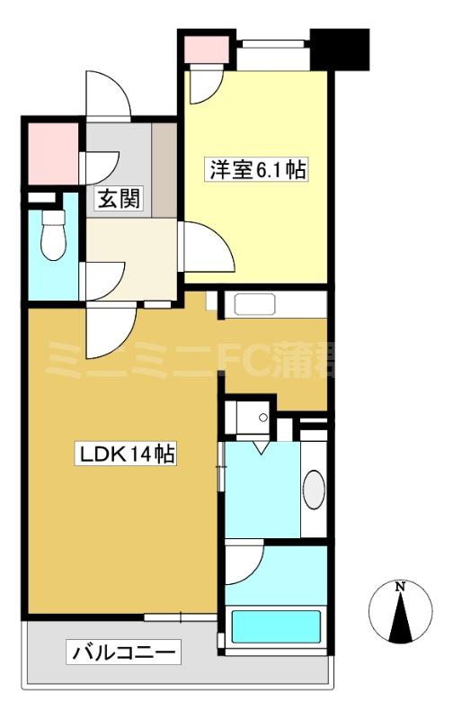ラ メルカーサIII(1LDK/9階)の間取り写真