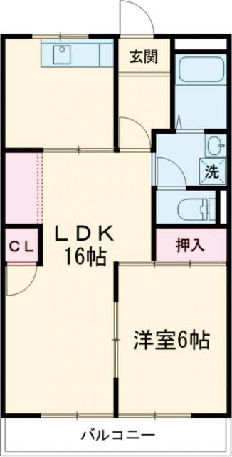 ダイアナポリス桜橋(1LDK/1階)の間取り写真