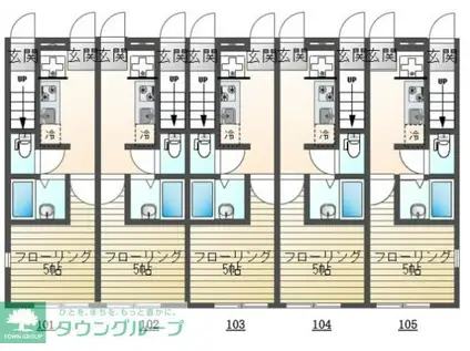 PLUMAS金山町(1K/1階)の間取り写真