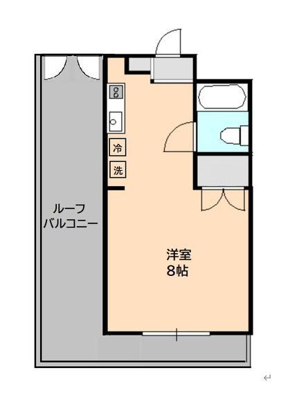 ルーマ・インダ(ワンルーム/3階)の間取り写真