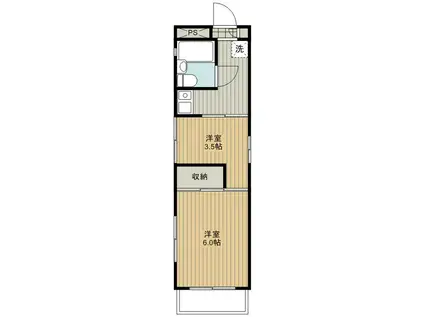 スマイルマンション(2K/1階)の間取り写真