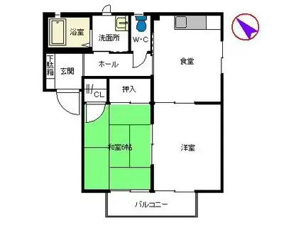 メゾンボヌール (2DK/2階)の間取り写真