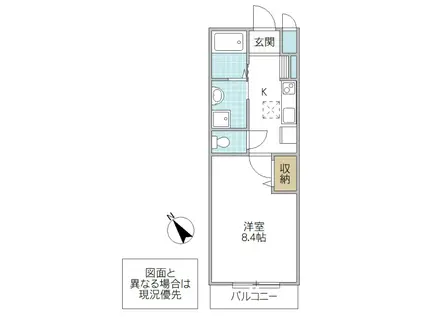 GREEN CALMVII(1K/1階)の間取り写真