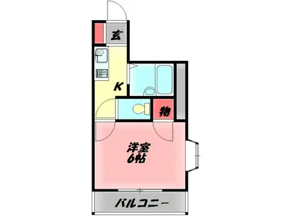 シャルマン河原(1K/4階)の間取り写真