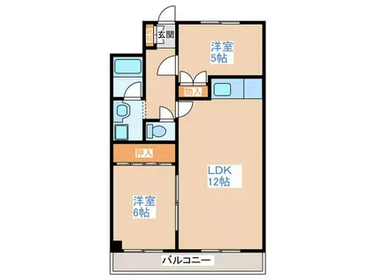 信和リッチ(2LDK/4階)の間取り写真