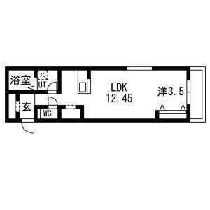 ティンガーラ須ヶ口 ウエスト(1LDK/3階)の間取り写真