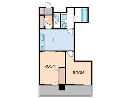 長興新中野マンション(2DK/2階)の間取り写真