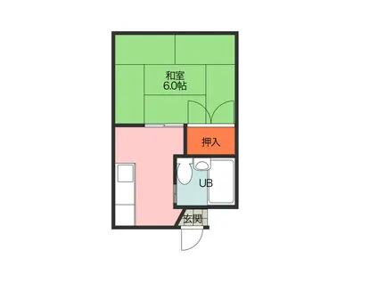 熊本市中央区白山2丁目(1K/3階)の間取り写真