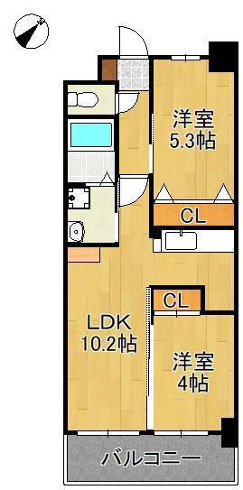 コンダクトレジデンスHIGUCHIMACHI(2LDK/7階)の間取り写真