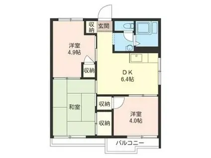 ハイム赤坂A(3DK/2階)の間取り写真